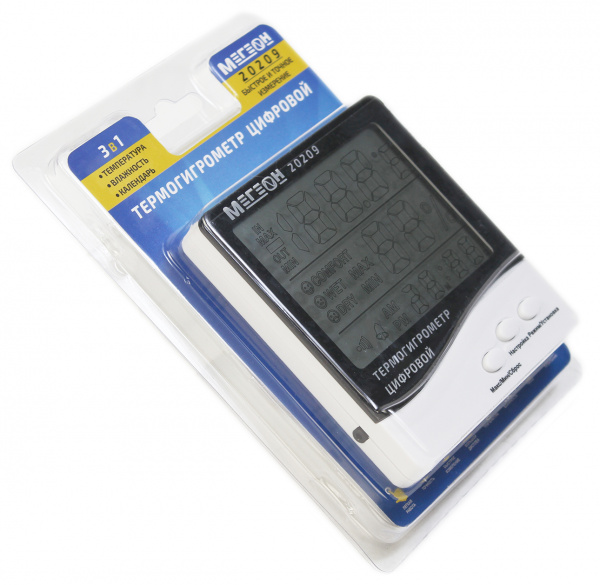 Цифровой настольный термогигрометр с выносным датчиком МЕГЕОН 20209 купить по низкой цене | МАКСПРОФИТ Цифровой настольный термогигрометр с выносным датчиком МЕГЕОН 20209 купить по низкой цене | МАКСПРОФИТ