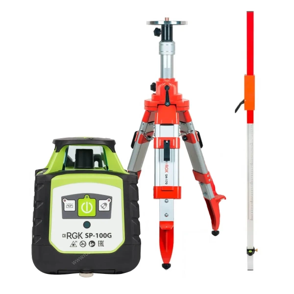Комплект: ротационный нивелир RGK SP-100G + штатив рейка купить по низкой цене | МАКСПРОФИТ