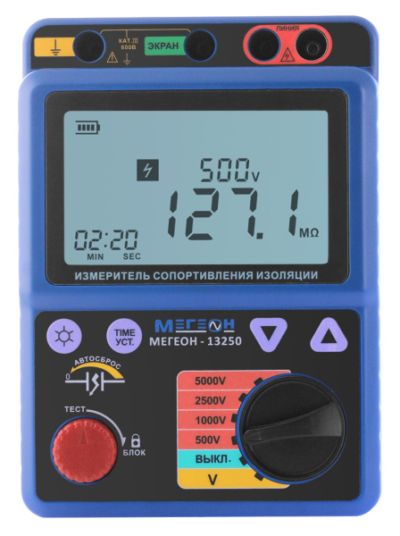 Измеритель сопротивления изоляции (мегаомметр) МЕГЕОН 13250 купить по низкой цене | МАКСПРОФИТ Измеритель сопротивления изоляции (мегаомметр) МЕГЕОН 13250 купить по низкой цене | МАКСПРОФИТ