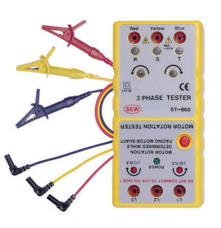 Измеритель порядка чередования фаз SEW ST-860 купить по низкой цене | МАКСПРОФИТ Измеритель порядка чередования фаз SEW ST-860 купить по низкой цене | МАКСПРОФИТ